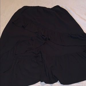 Layered ruffled maxi skirt